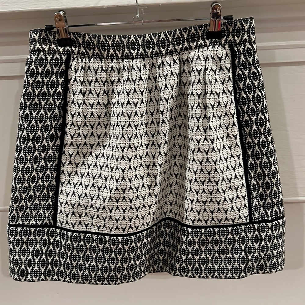 J Crew Black Print Skirt - Size 2